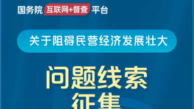 大鸡巴干小穴视频国务院“互联网+督查”平台公开征集阻碍民营经济发展壮大问题线索